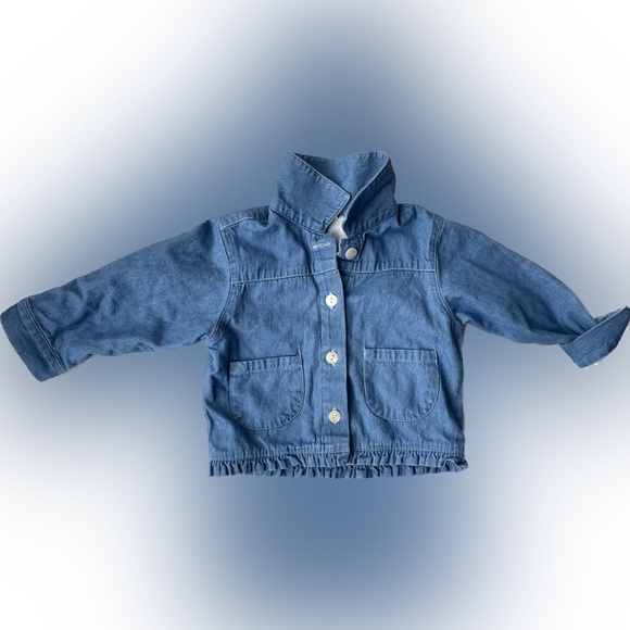 Vintage Baby Gap Denim-like Soft Jacket Baby Girl Size 2 - Picture 2 of 11
